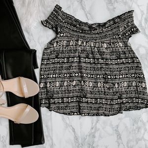 Mossimo Aztec Tribal Off Shoulder Blouse